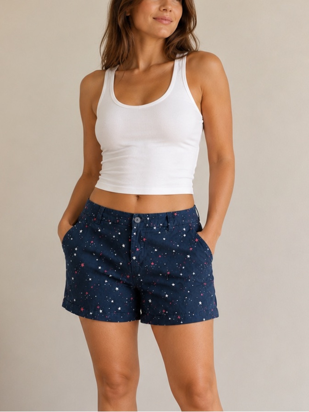 Magellan Outdoors Navy Star-Print Shorts